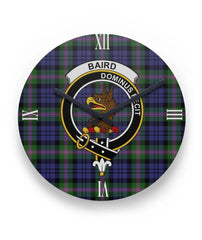 Baird Family Tartan Crest Clock