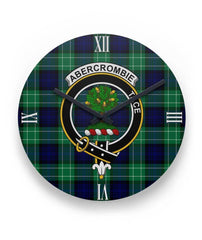 Abercrombie Family Tartan Crest Clock