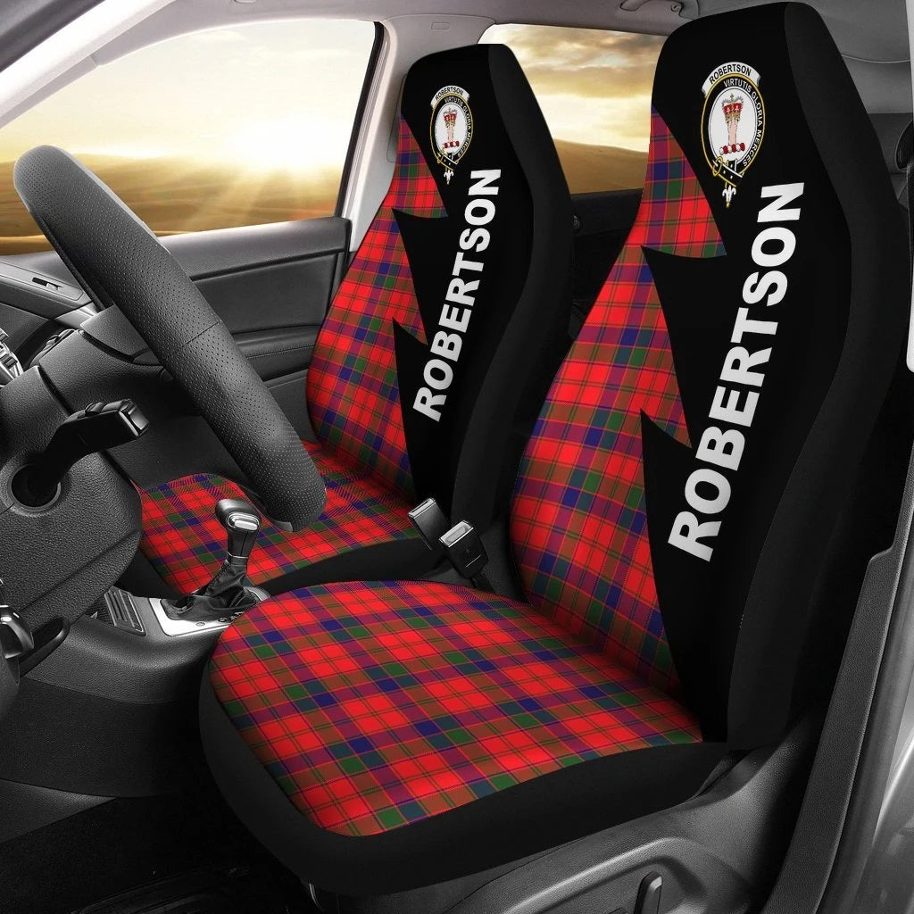 Robertson Family Tartan Crest Car seat cover Flash Style