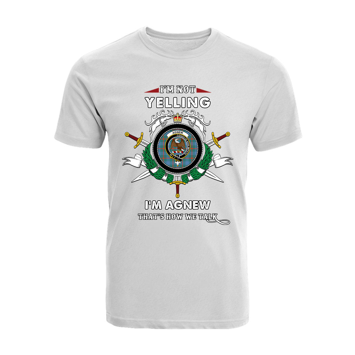 Agnew Tartan Crest T-shirt - I'm not yelling style