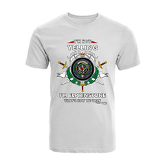 Elphinstone Tartan Crest T-shirt - I'm not yelling style