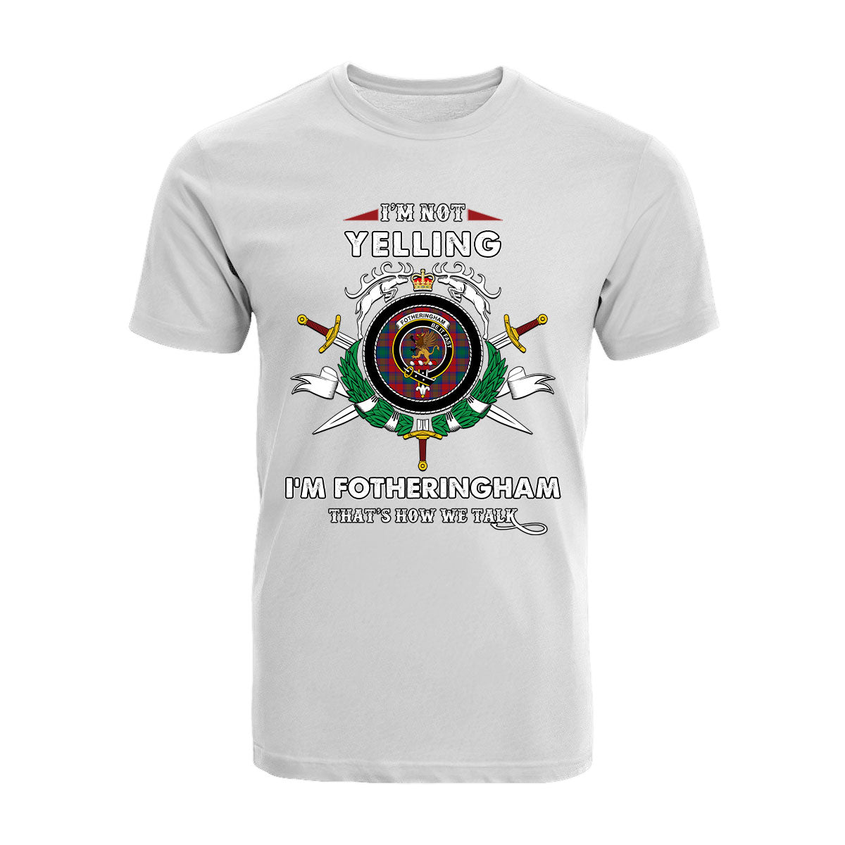 Fotheringham Tartan Crest T-shirt - I'm not yelling style
