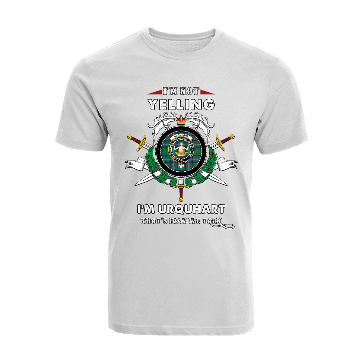 Urquhart Tartan Crest T-shirt - I'm not yelling style