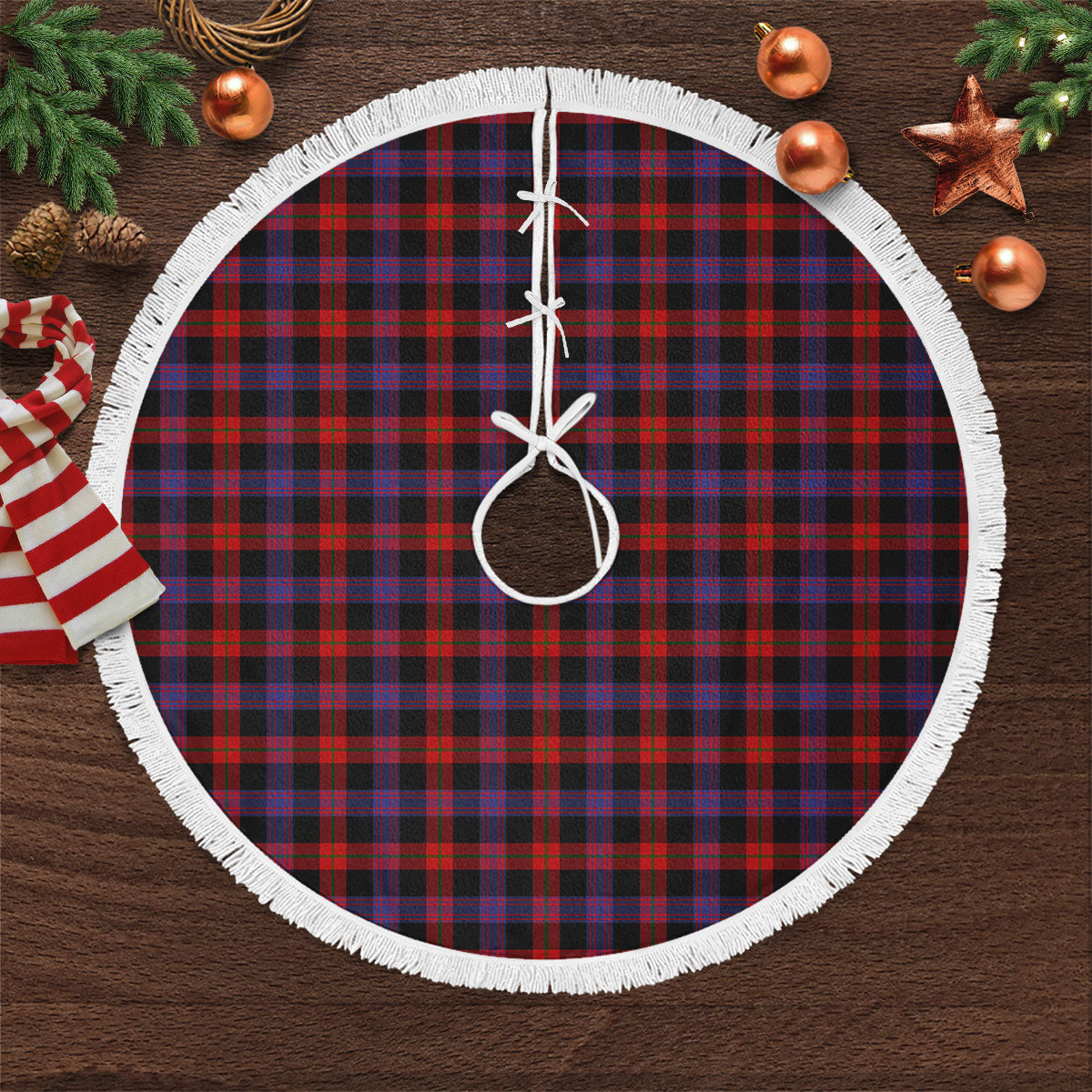 Broun Modern Tartan Christmas Tree Skirt