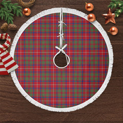 Shaw Red Modern Tartan Christmas Tree Skirt