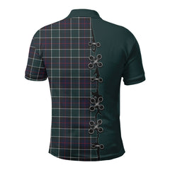 Leslie Hunting Modern Tartan Polo Shirt - Lion Rampant And Celtic Thistle Style