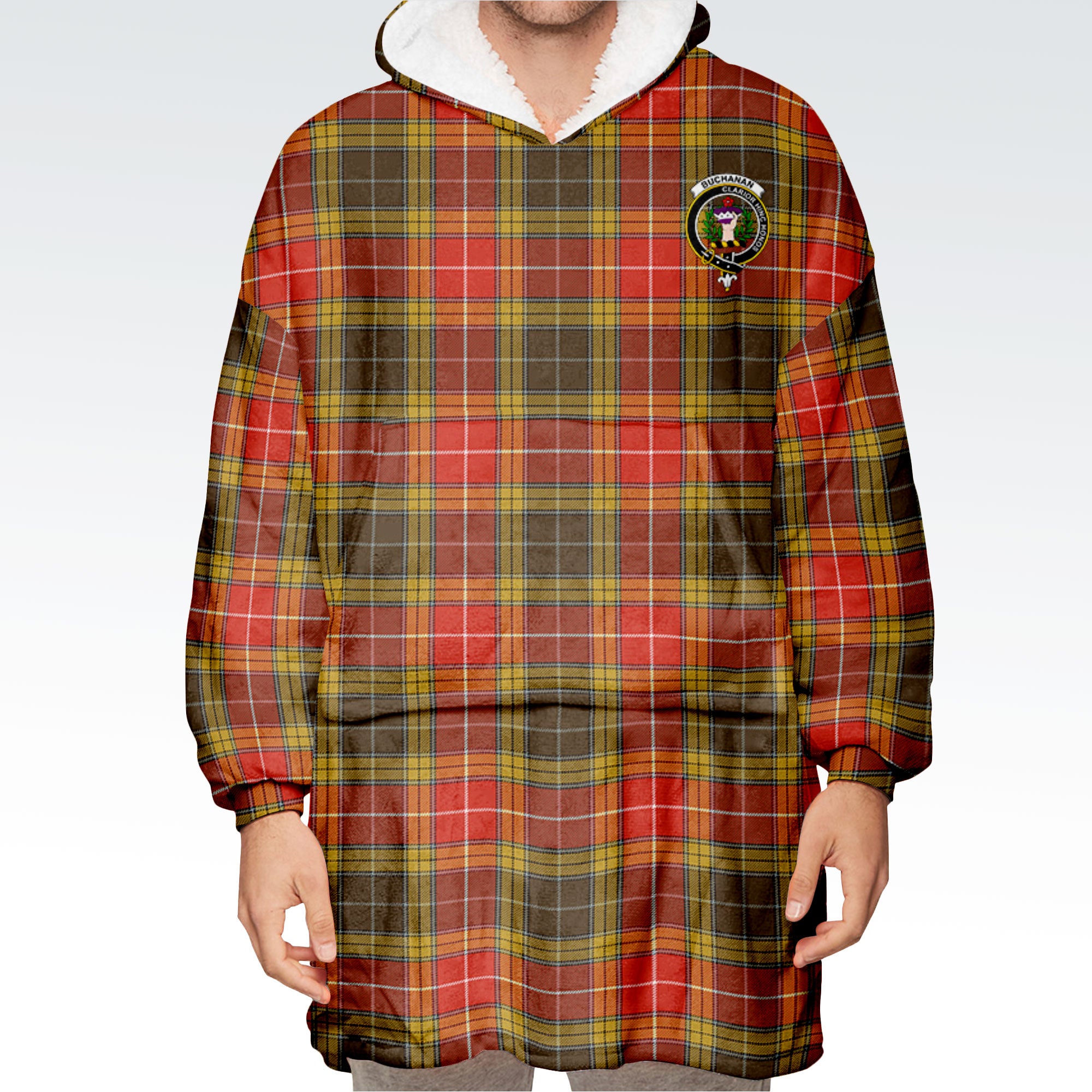 Buchanan Old Set Weathered Tartan Hoodie Blanket