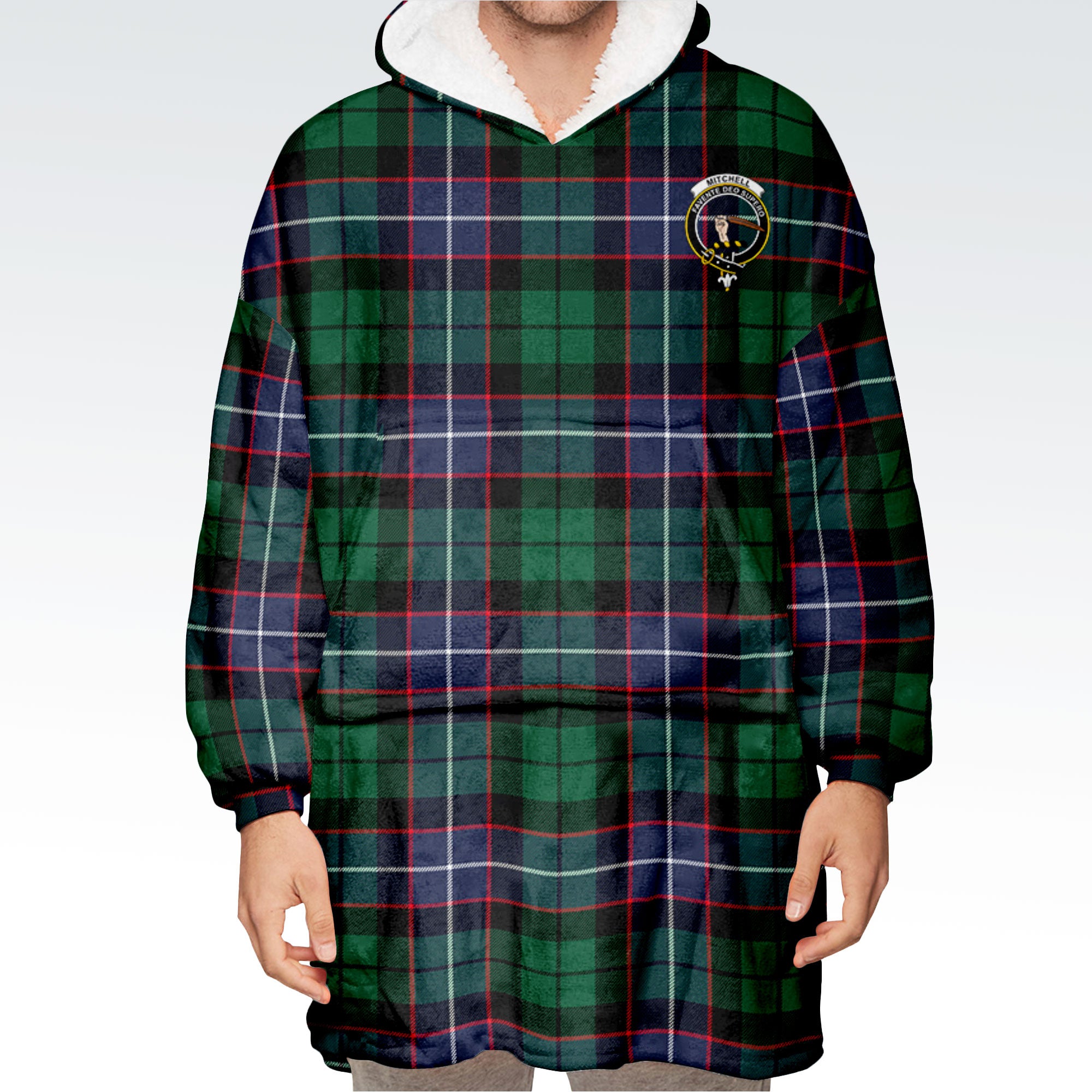 Mitchell Modern Tartan Hoodie Blanket