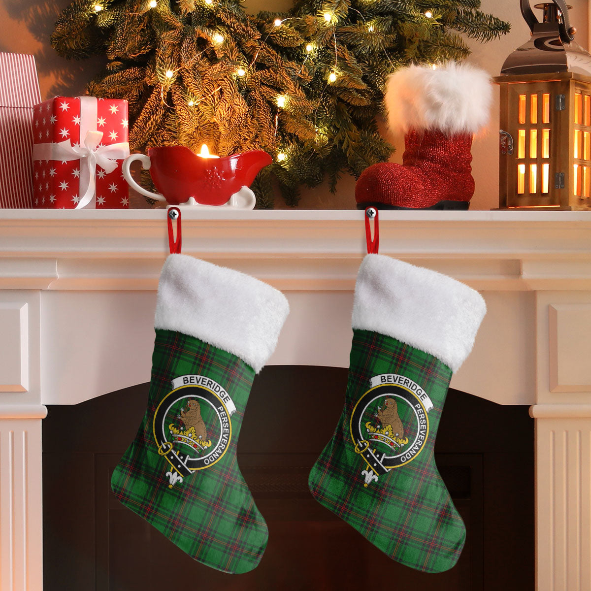 Beveridge Tartan Crest Christmas Stocking