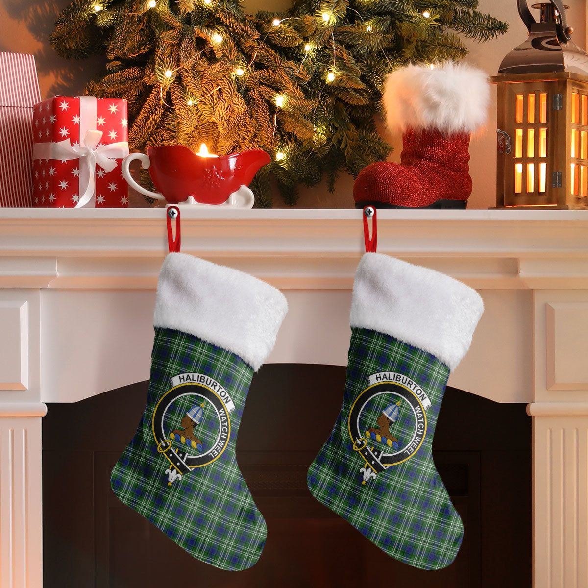 Haliburton Tartan Crest Christmas Stocking