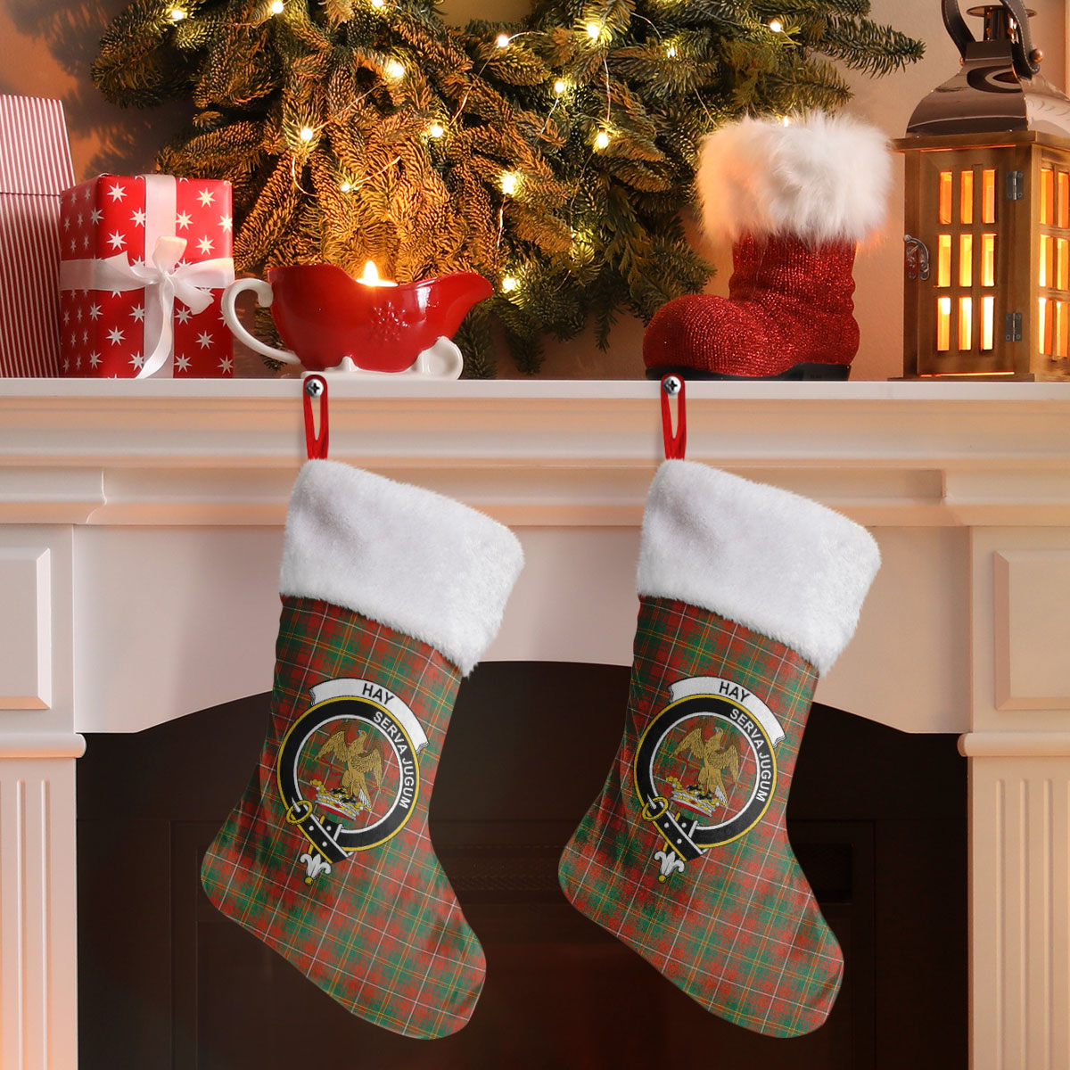 Hay Ancient Tartan Crest Christmas Stocking