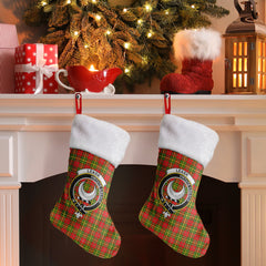 Leask Tartan Crest Christmas Stocking