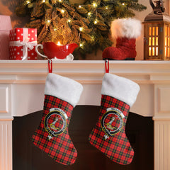Wallace Hunting Red Tartan Crest Christmas Stocking