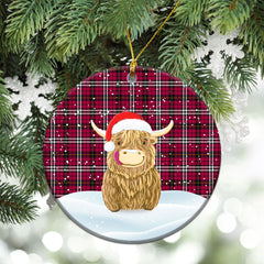 Little Tartan Christmas Ceramic Ornament - Highland Cows Style