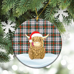 MacDuff Dress Ancient Tartan Christmas Ceramic Ornament - Highland Cows Style