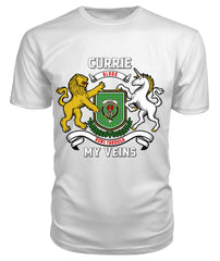 Currie or Curry Tartan Crest 2D T-shirt - Blood Runs Through My Veins Style