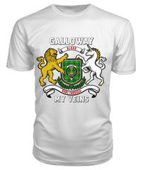 Galloway District Tartan Crest 2D T-shirt - Blood Runs Through My Veins Style