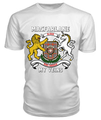 MacFarlane Ancient Tartan Crest 2D T-shirt - Blood Runs Through My Veins Style