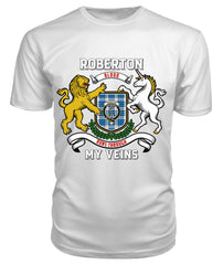 Roberton Tartan Crest 2D T-shirt - Blood Runs Through My Veins Style