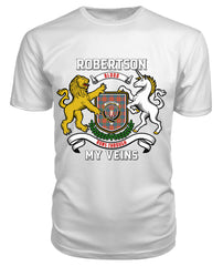 Robertson Ancient Tartan Crest 2D T-shirt - Blood Runs Through My Veins Style