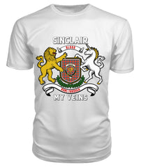 Sinclair Ancient Tartan Crest 2D T-shirt - Blood Runs Through My Veins Style