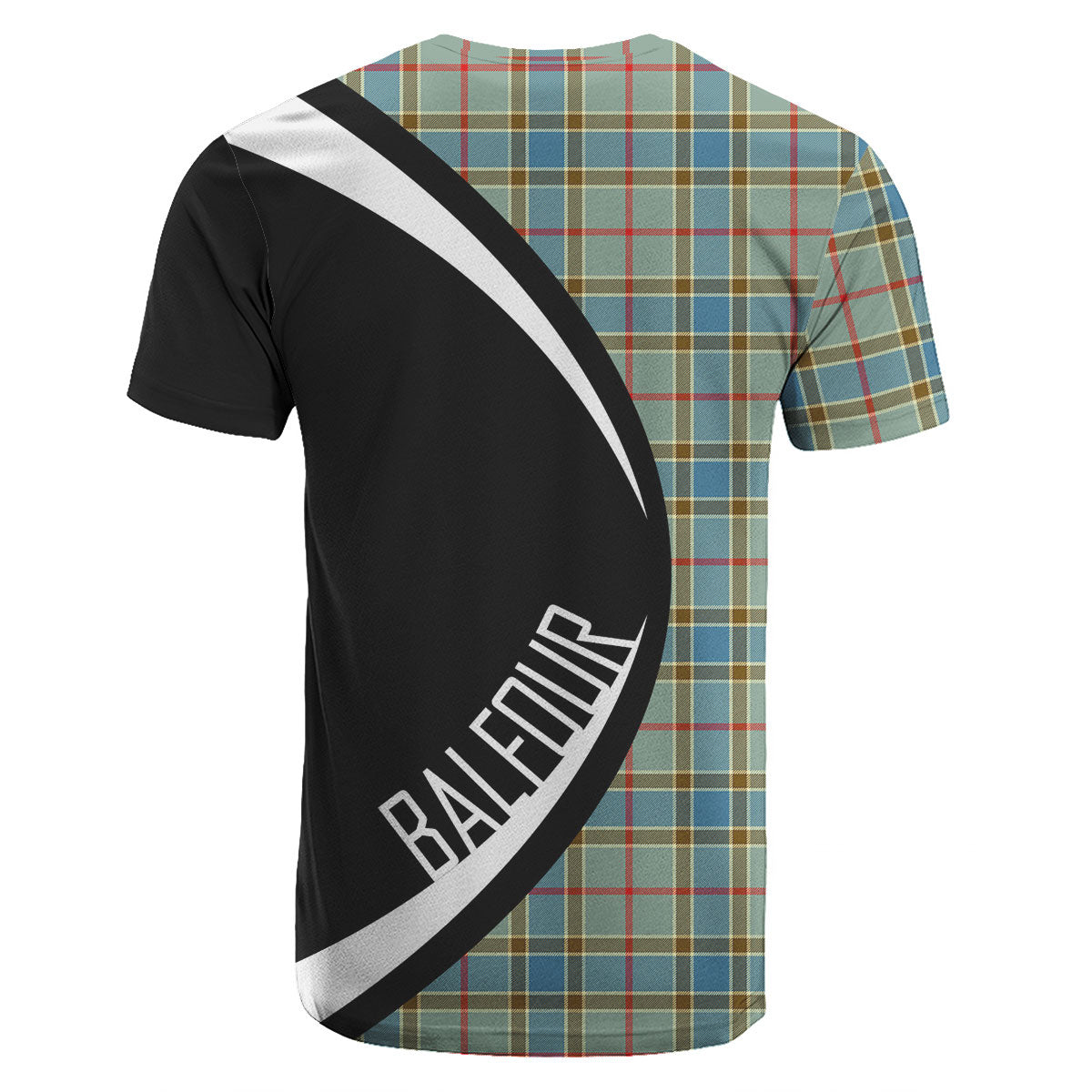 Balfour Blue Tartan Crest T-shirt - Circle Style