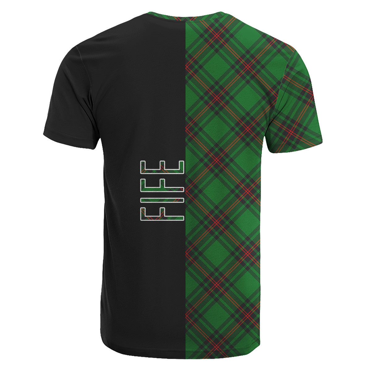 Fife District Tartan T-Shirt Half of Me - Cross Style