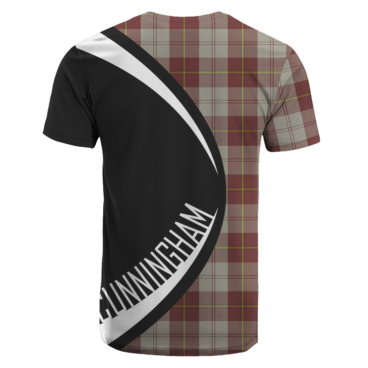 Cunningham Burgundy Dancers Tartan Crest T-shirt - Circle Style