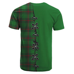 Fife District Tartan T-shirt - Lion Rampant And Celtic Thistle Style