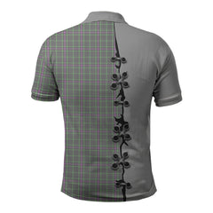 Halliday Tartan Polo Shirt - Lion Rampant And Celtic Thistle Style