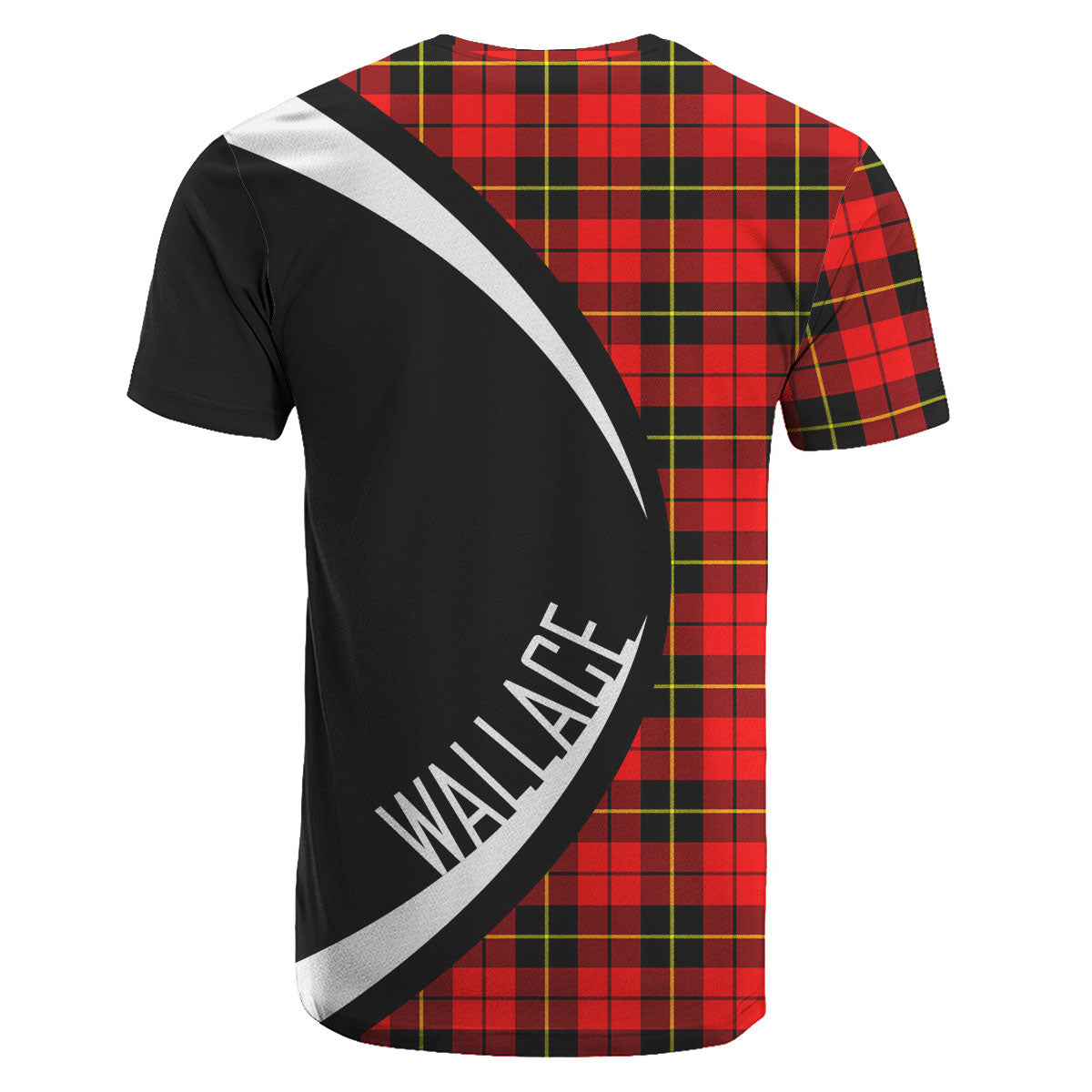 Wallace Hunting Red Tartan Crest T-shirt - Circle Style