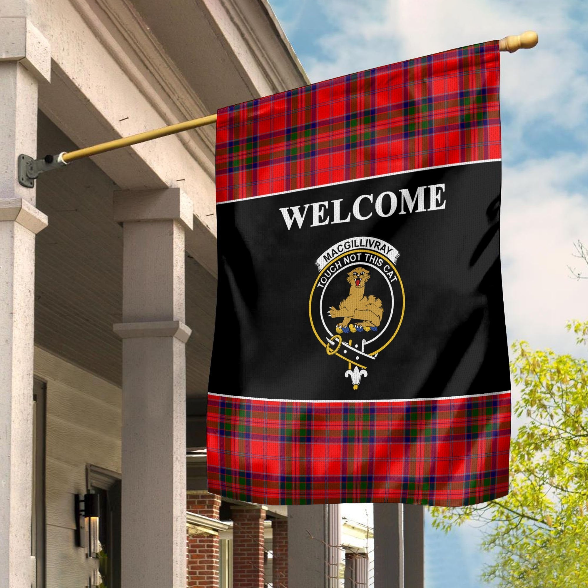 MacGillivray Tartan Crest Black Garden Flag