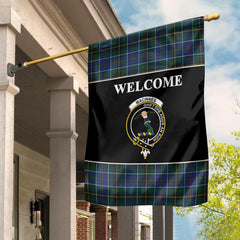 MacInnes Tartan Crest Black Garden Flag