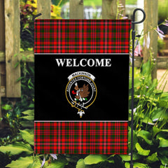 MacKinnon Tartan Crest Black Garden Flag