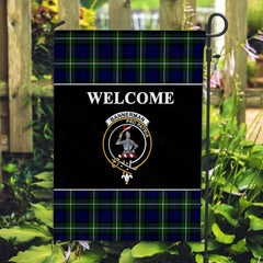 Bannerman Tartan Crest Black Garden Flag