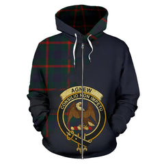 Agnew Family Modern Tartan Crest Scottish Lion & Map Hoodie - Royal Style