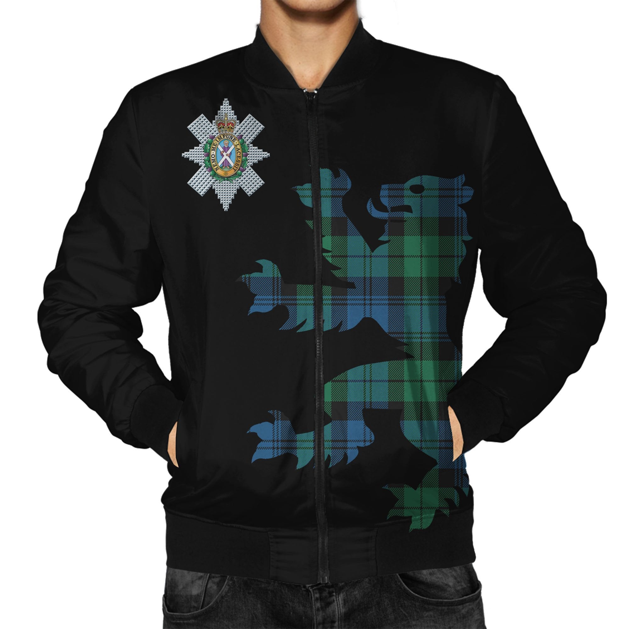 Blackwatch Ancient Tartan Bomber Jacket Lion & Thistle