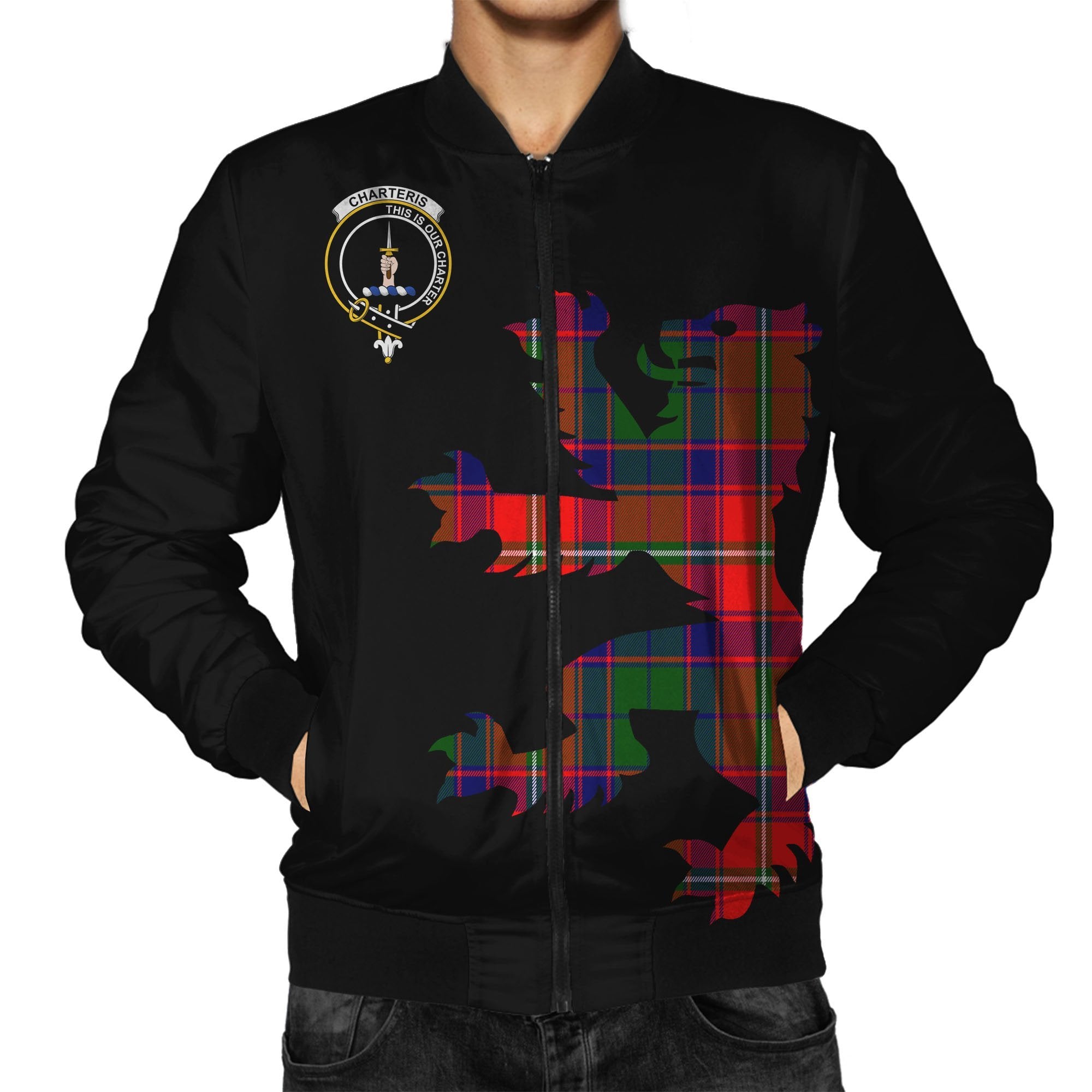 Charteris (Earls of Wemyss) Tartan Bomber Jacket Lion & Thistle