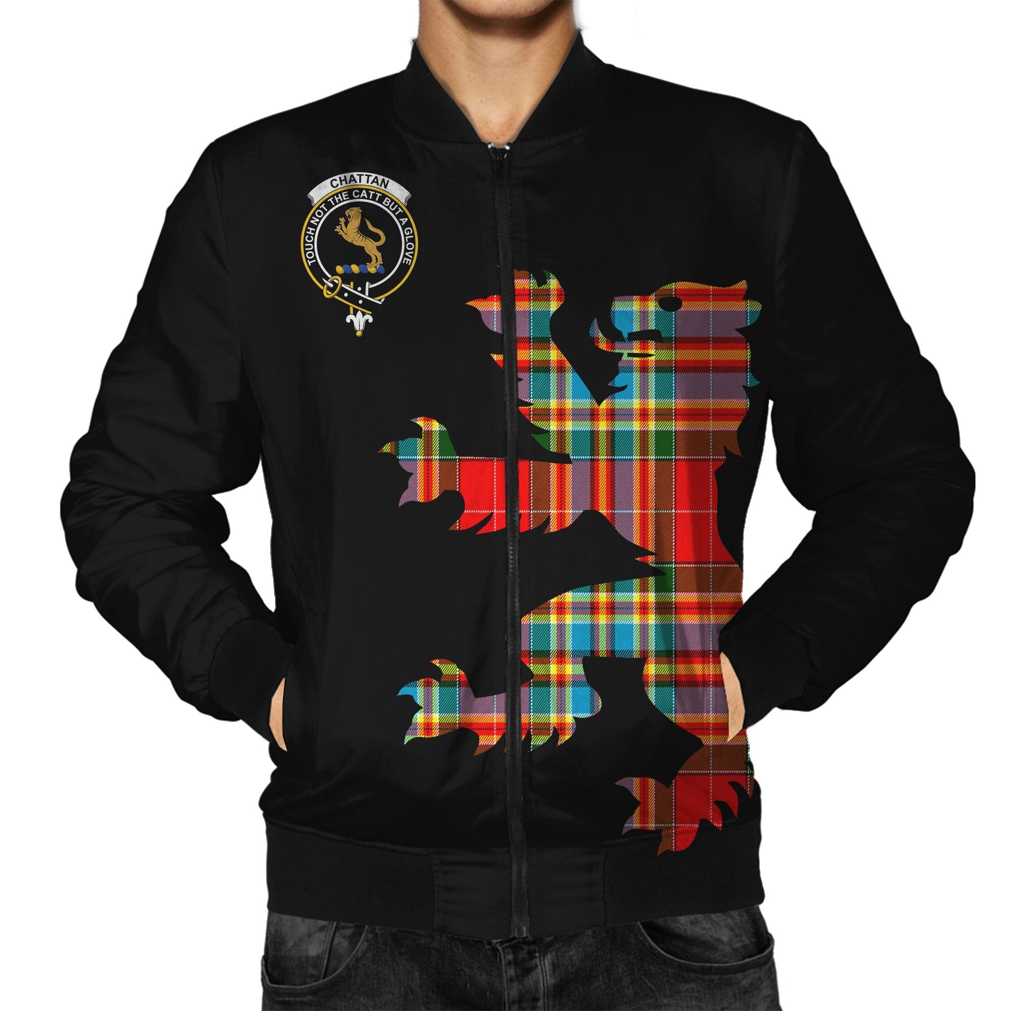 Chattan Tartan Bomber Jacket Lion & Thistle