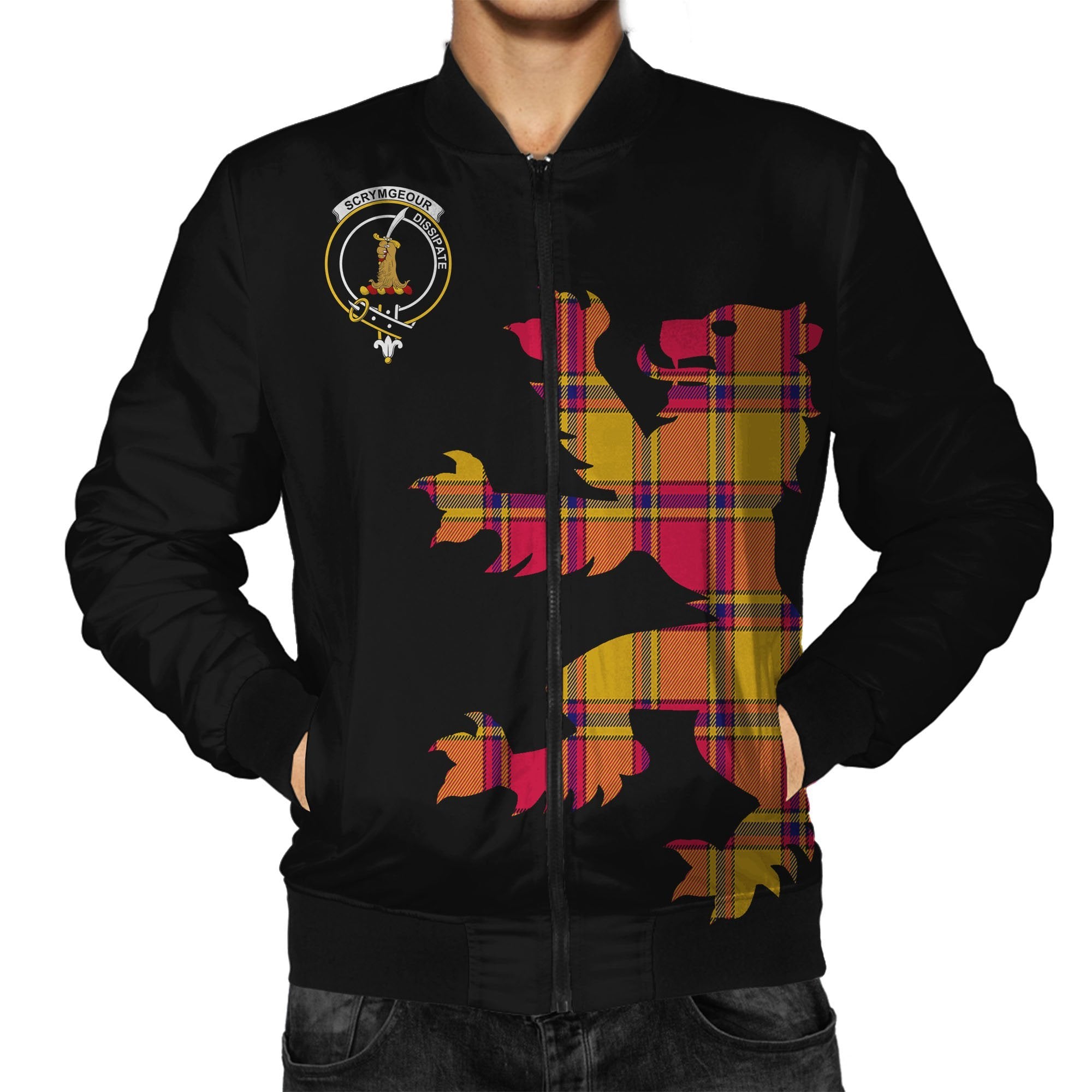 Scrymgeour Tartan Bomber Jacket Lion & Thistle