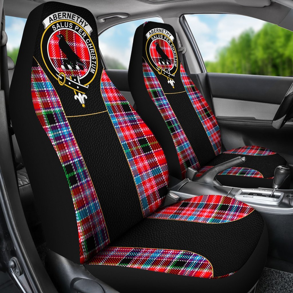 Abernethy Family Tartan Crest Car Seat Cover Special Version