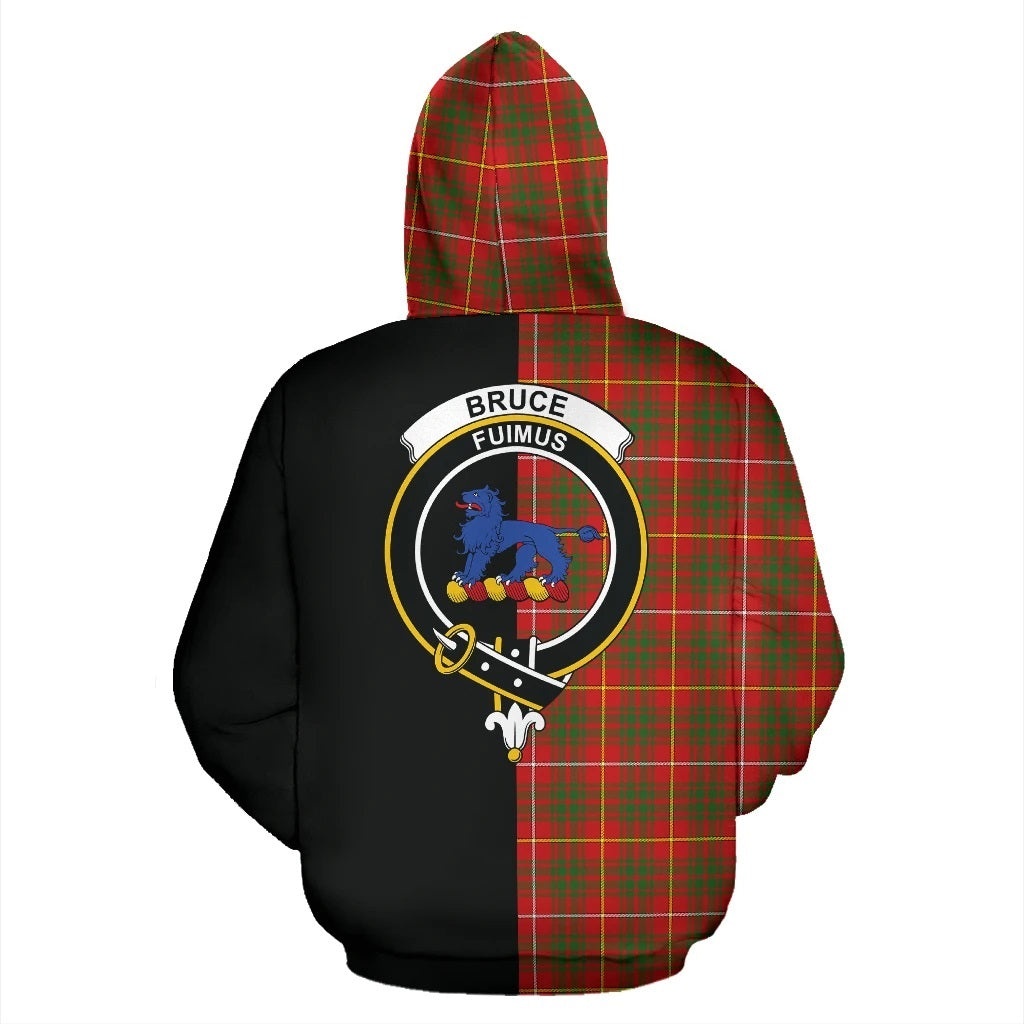 Bruce Modern Tartan Crest Zipper Hoodie - Half Of Me Style