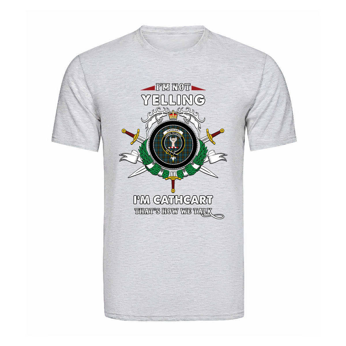 Cathcart Tartan Crest T-shirt - I'm not yelling style