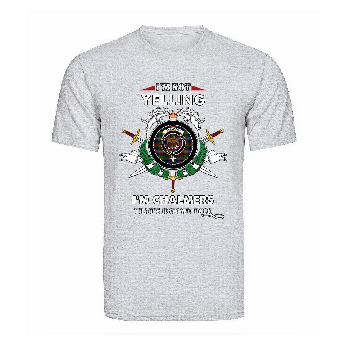 Chalmers Tartan Crest T-shirt - I'm not yelling style