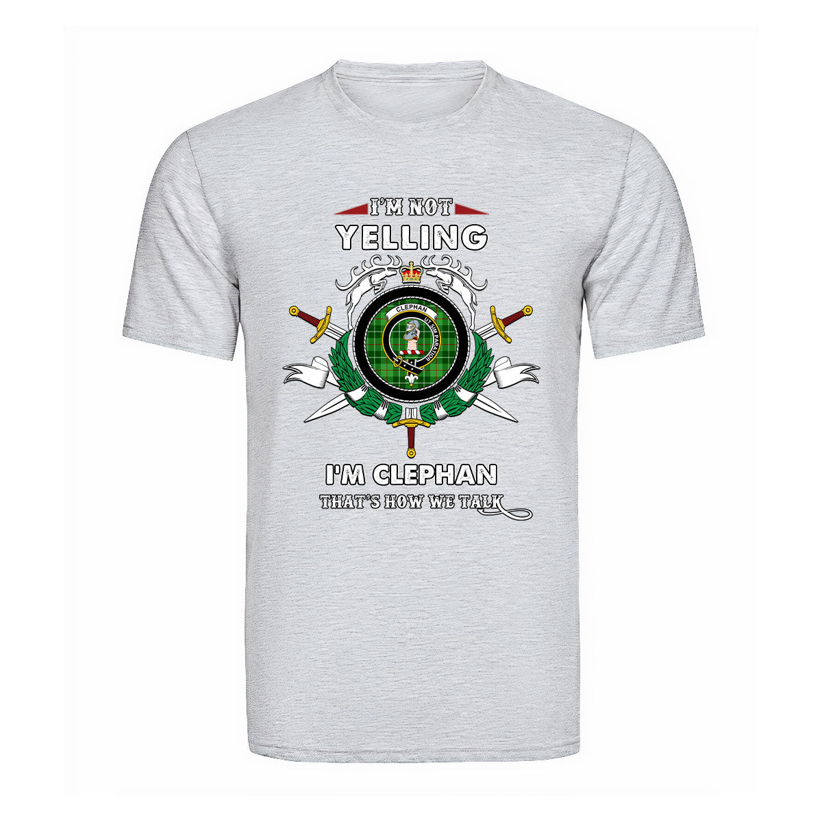 Clephan Tartan Crest T-shirt - I'm not yelling style