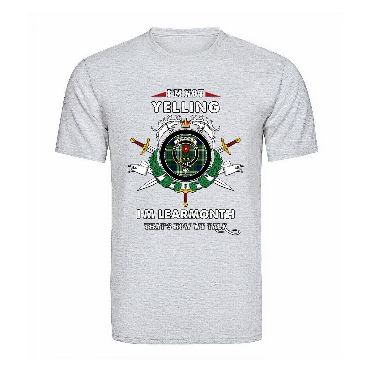 Learmonth Tartan Crest T-shirt - I'm not yelling style