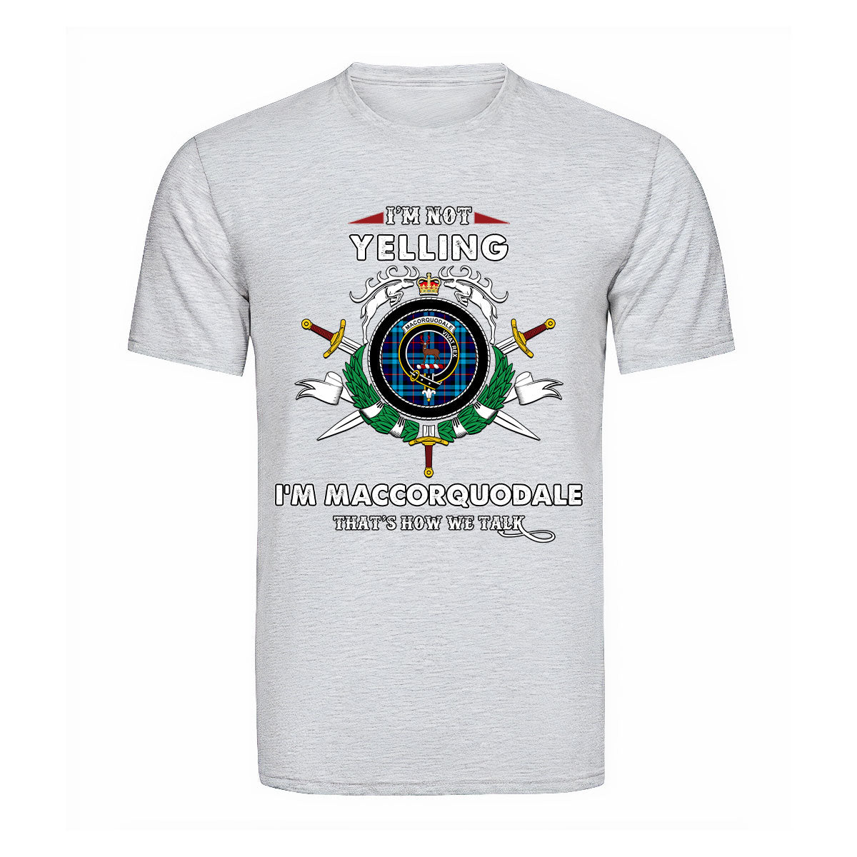 MacCorquodale Tartan Crest T-shirt - I'm not yelling style