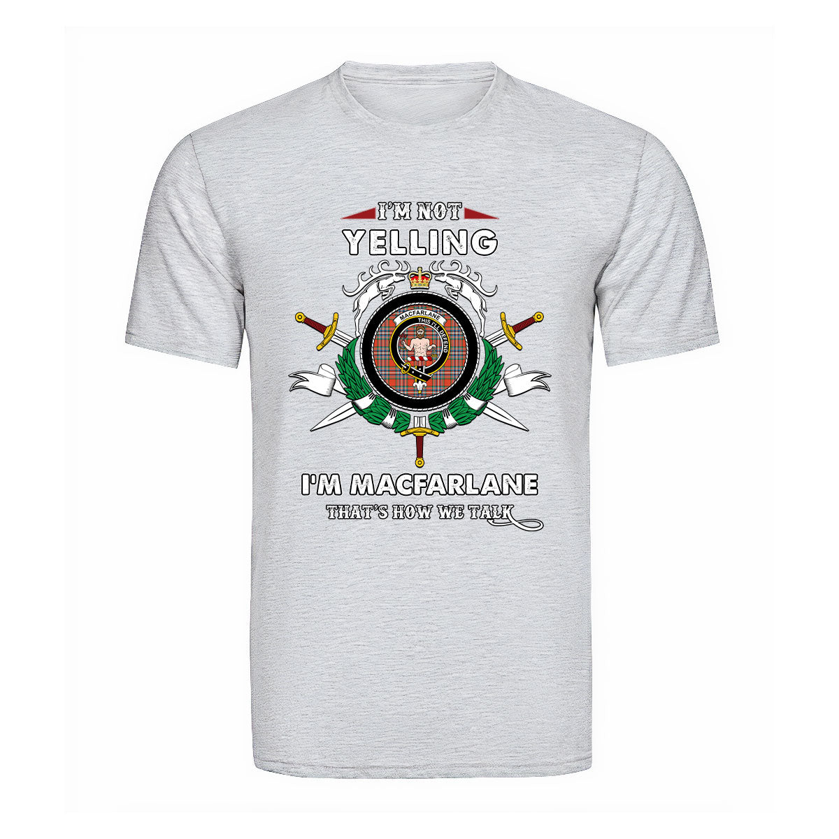 MacFarlane Tartan Crest T-shirt - I'm not yelling style
