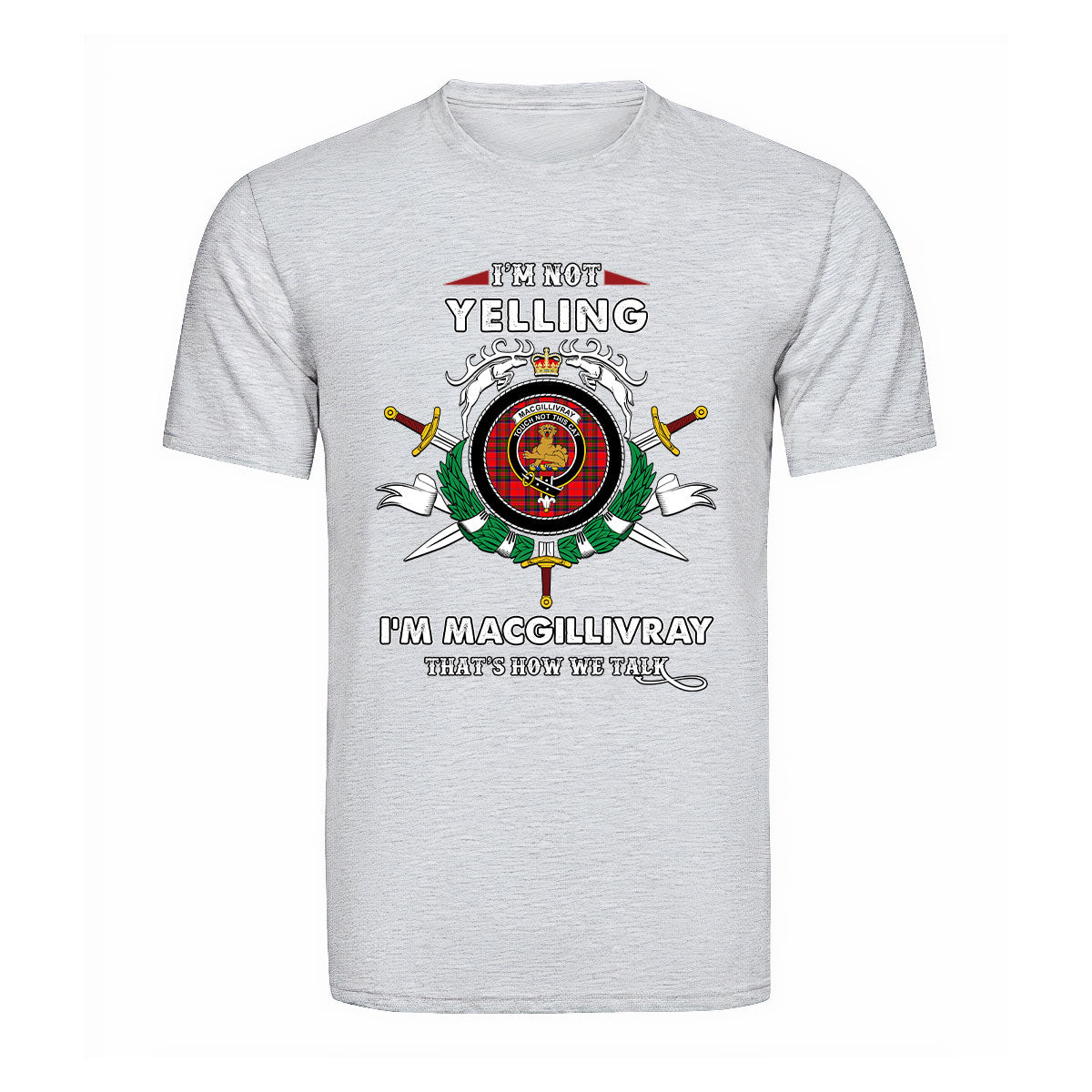 MacGillivray Tartan Crest T-shirt - I'm not yelling style