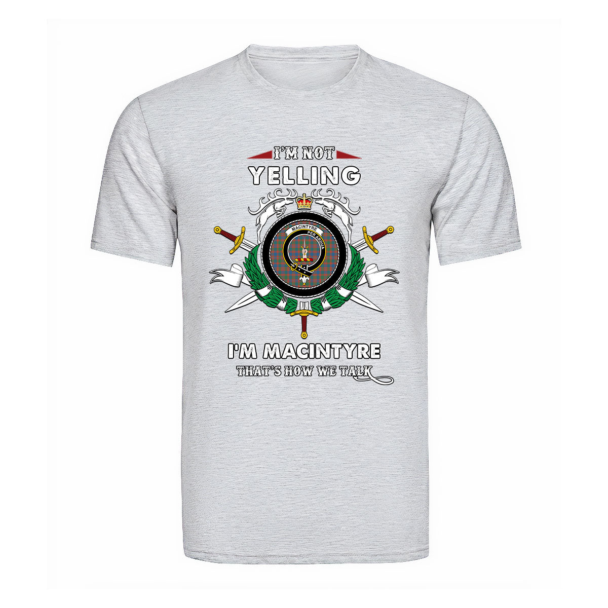 MacIntyre Tartan Crest T-shirt - I'm not yelling style